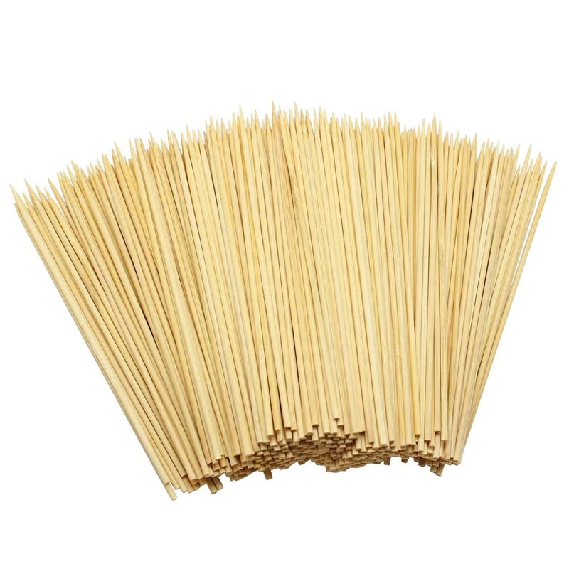 Hysagtek 400 Pcs Wood Skewers 6 Inch Bamboo Skewers Fruit Skewer Chocolate Fountain Sticks Fondue Sticks for Appetizer, BBQ, Cocktail, Kabob, Chocolate Fountain, Barbecue, Party - Image 1